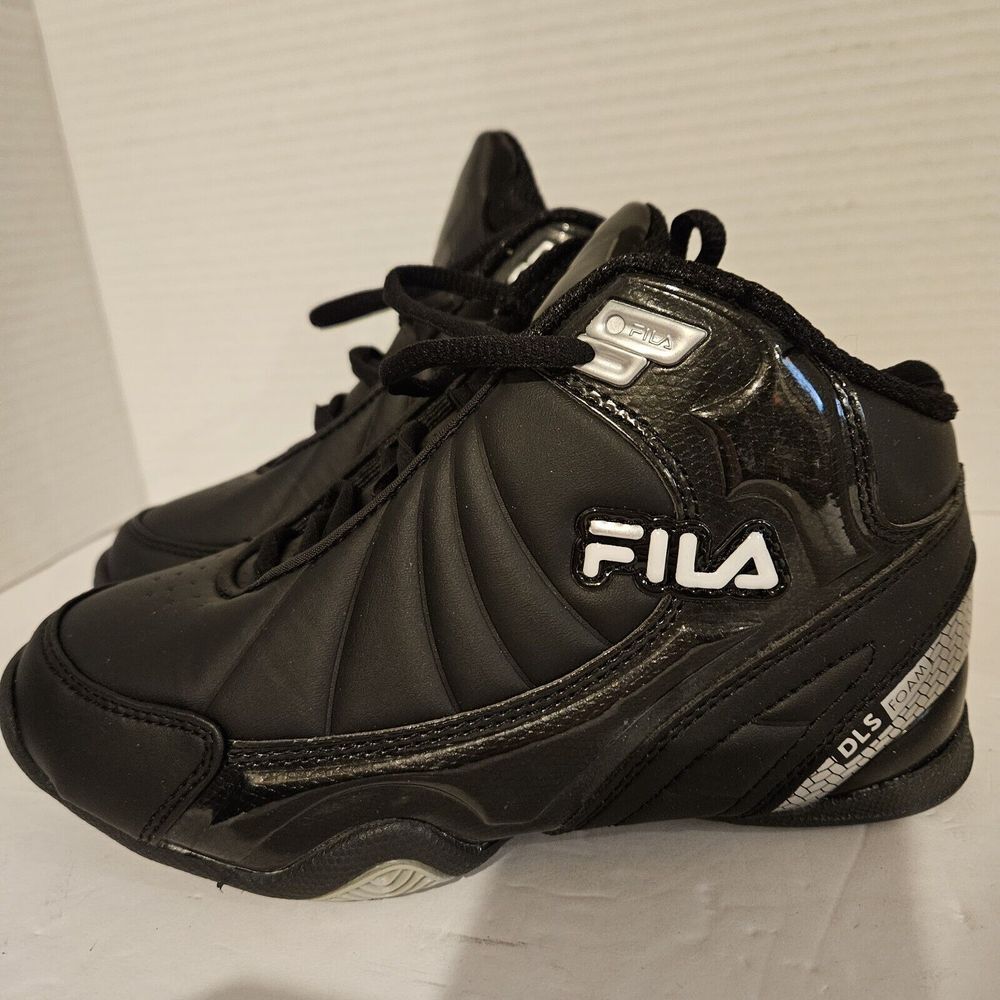 Fila DLS Slam Kids High Top‎ Shoes Blk Wht 3sb052xx-015 Size 2 New In Box